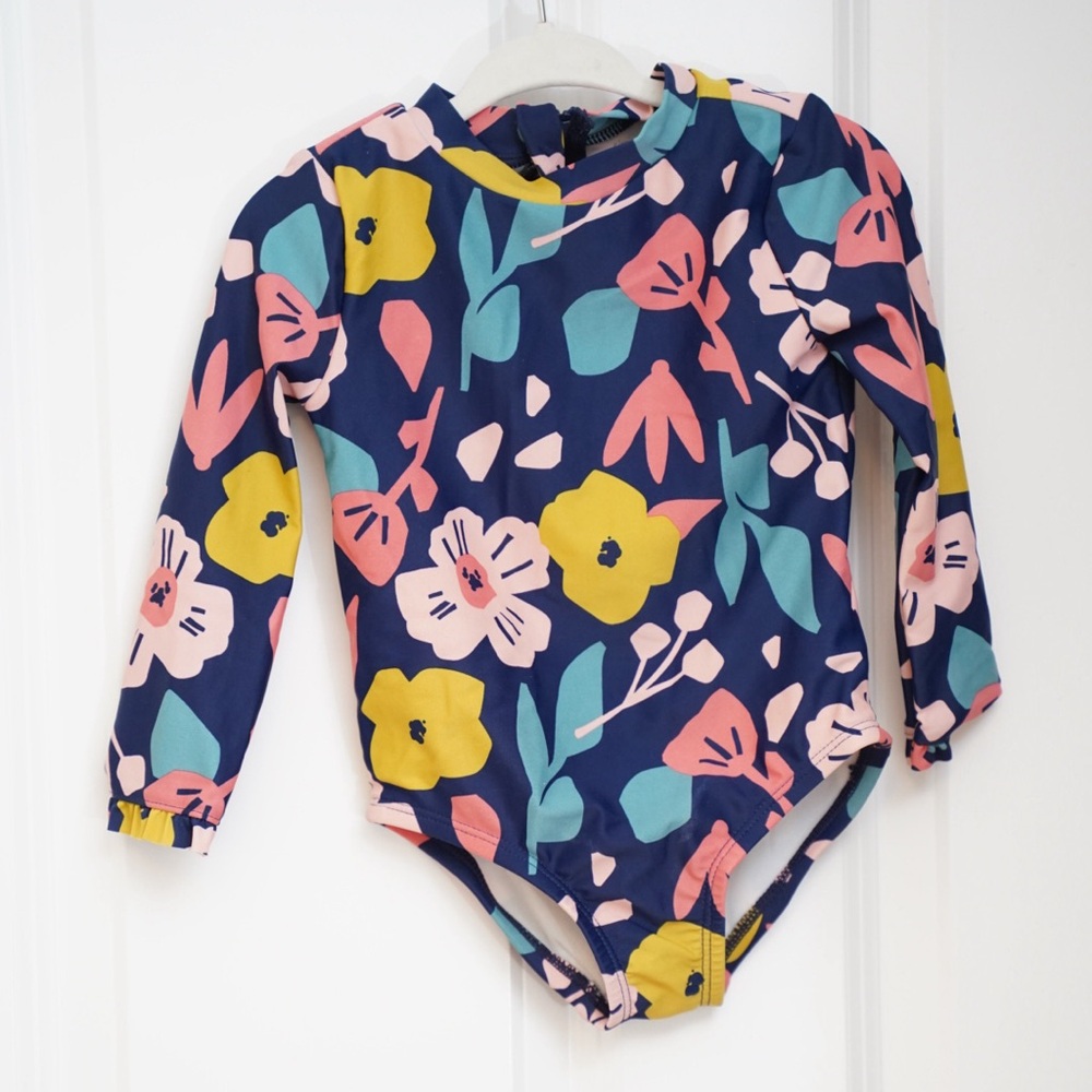 Colorful Floral Kids One Piece Swimsuit